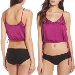 FREE PEOPLE Intimately Satin Lace Crop Brami $38